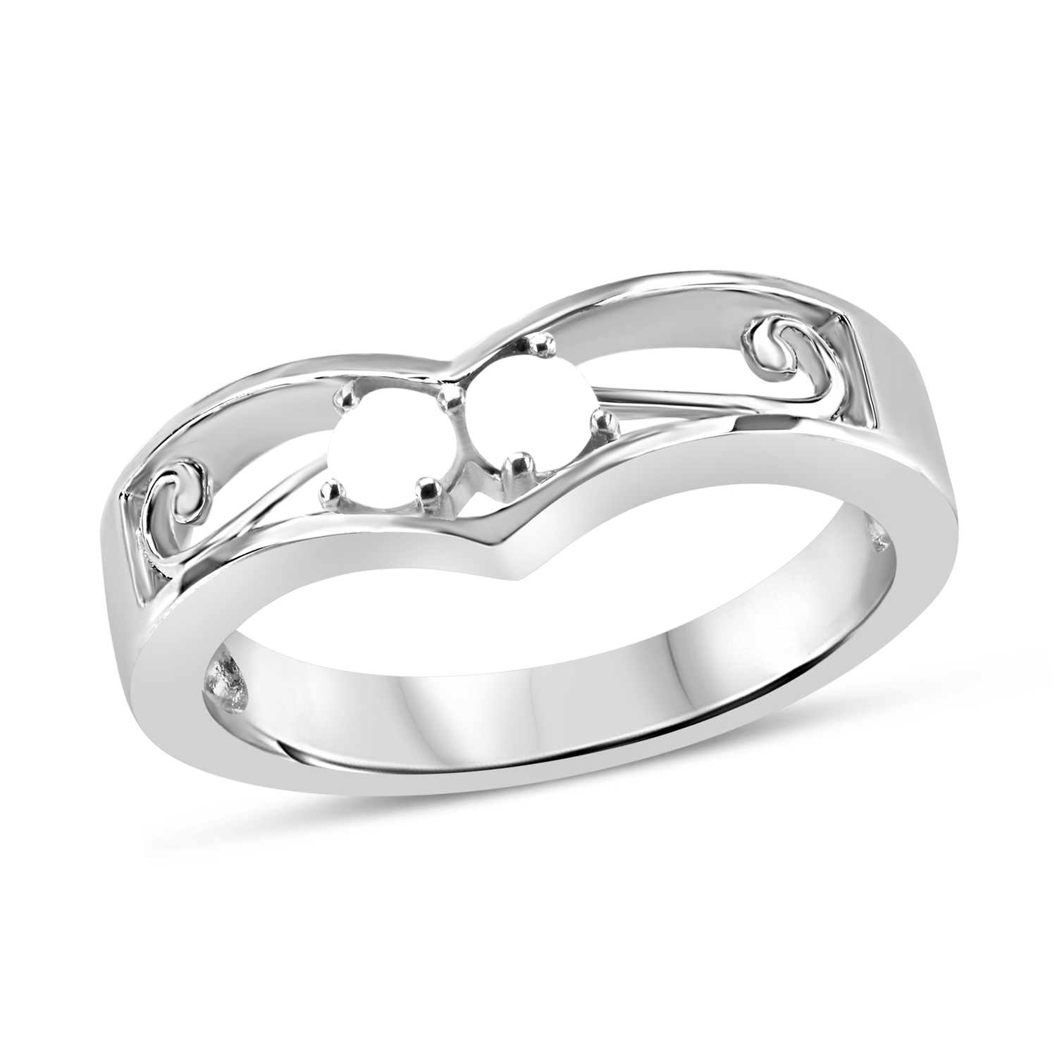 3/4 CT. T.W. Black Diamond and Lab-Created White Sapphire Swirl Ring in  Sterling Silver | Zales