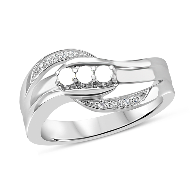 Round Diagonal Mother's Family Birthstone Ring