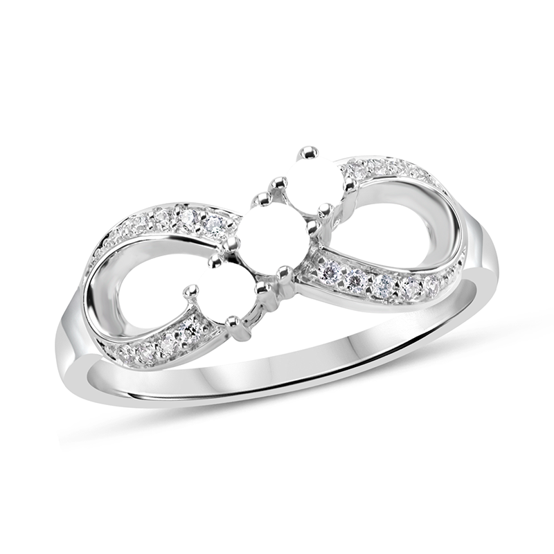 Mother s Birthstone and 1 15 CT. T.W. Diamond Infinity Ring 3