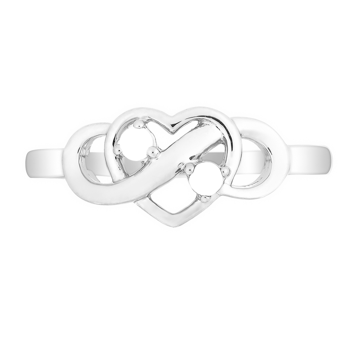 2 Birthstones + 1 Engraving Sterling Silver Infinity Hearts Womens Ring, 5 / Rest of World