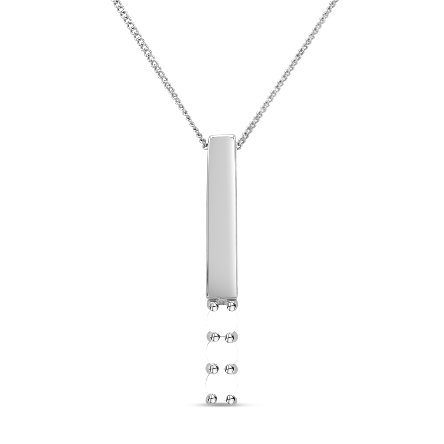 Personalized Skinny Bar Birthstone Necklace - 3 Stones | Tiny Tags