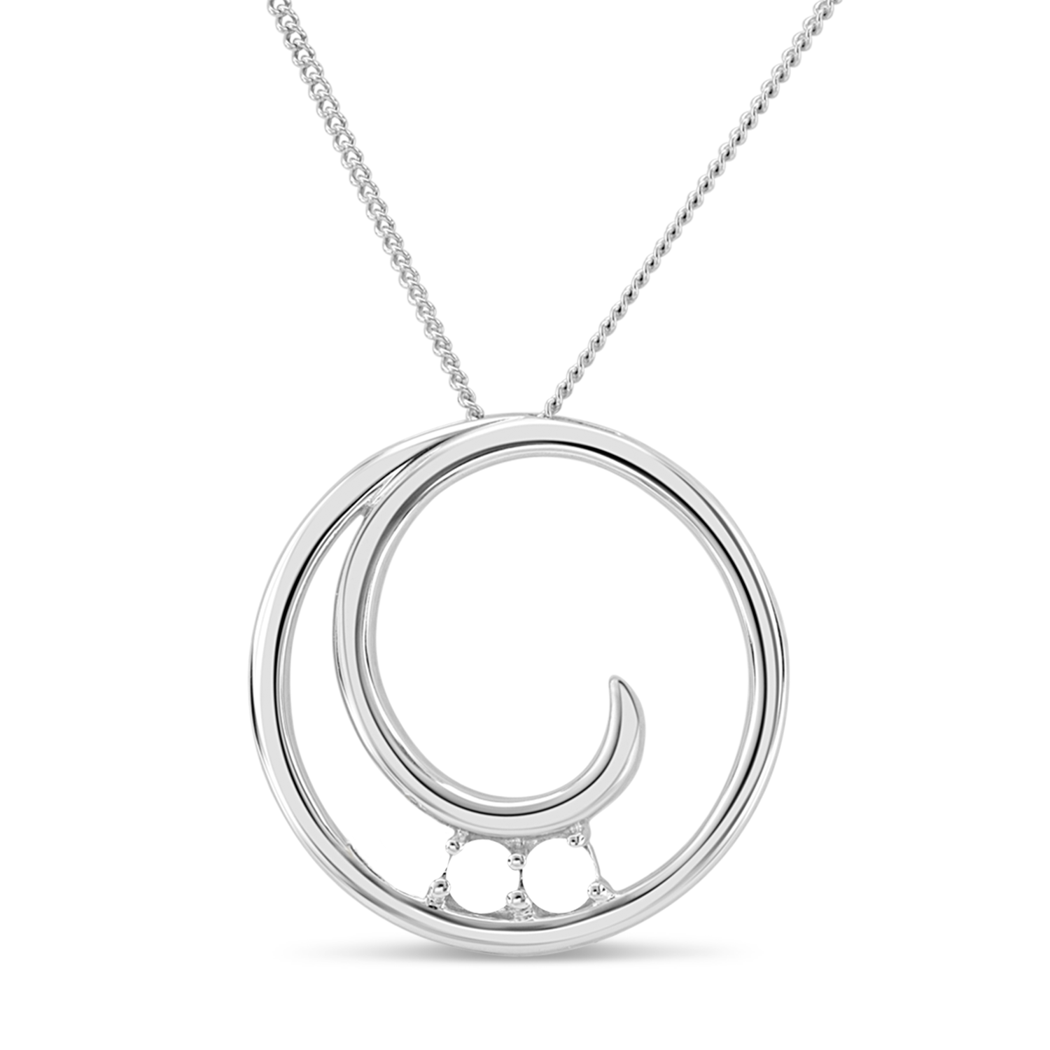 Sterling Silver 2 Name Cutout Circle Necklace With Birthstones | Crestwood  Jewelers