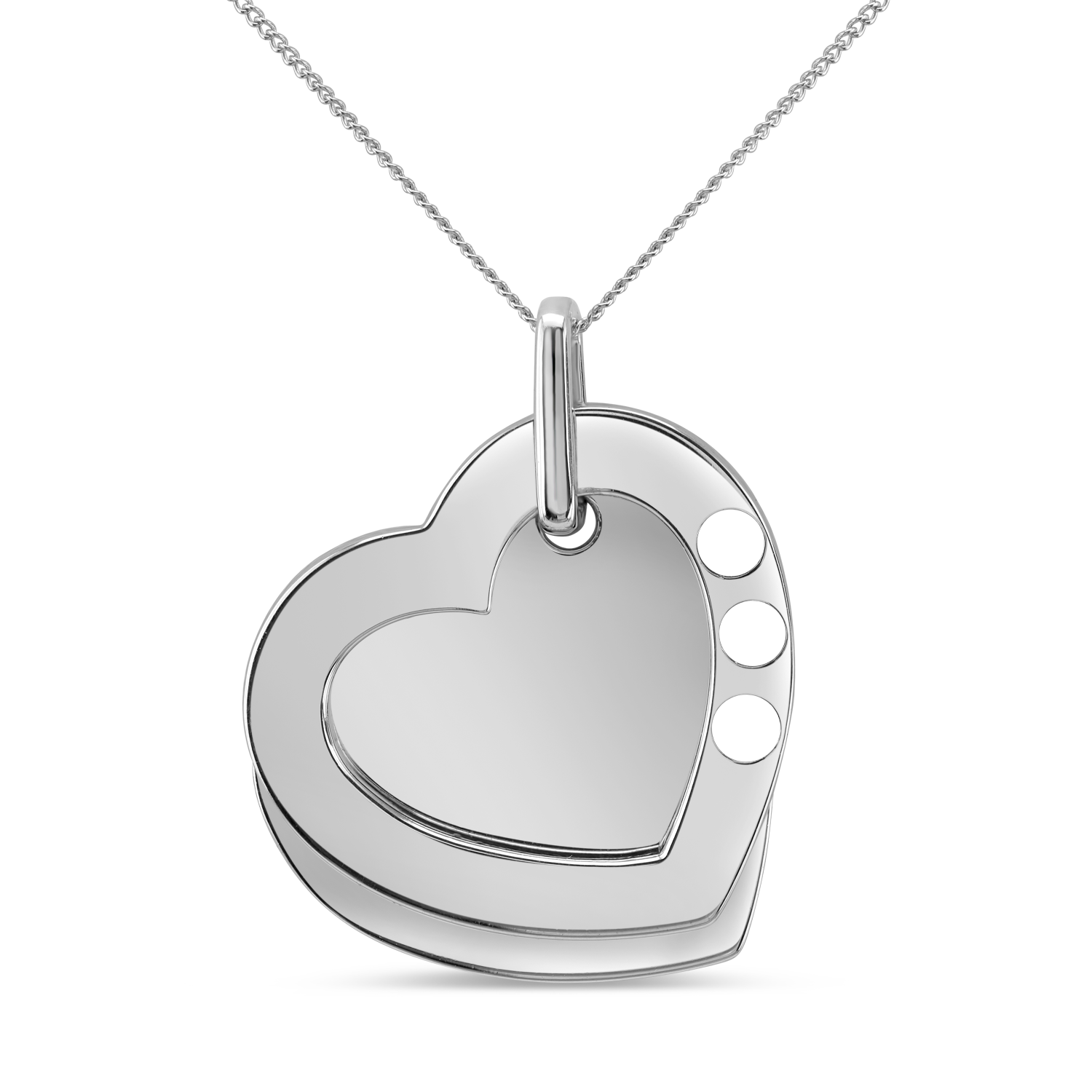 Sterling Silver Engravable Heart Cage Pendant With 1 - 6 Heart Gemstones