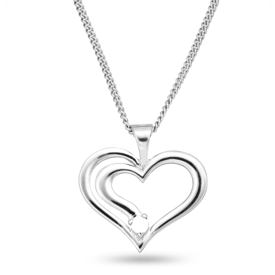Gemstone Split Row Heart Pendant (1-5 Stones) | Zales
