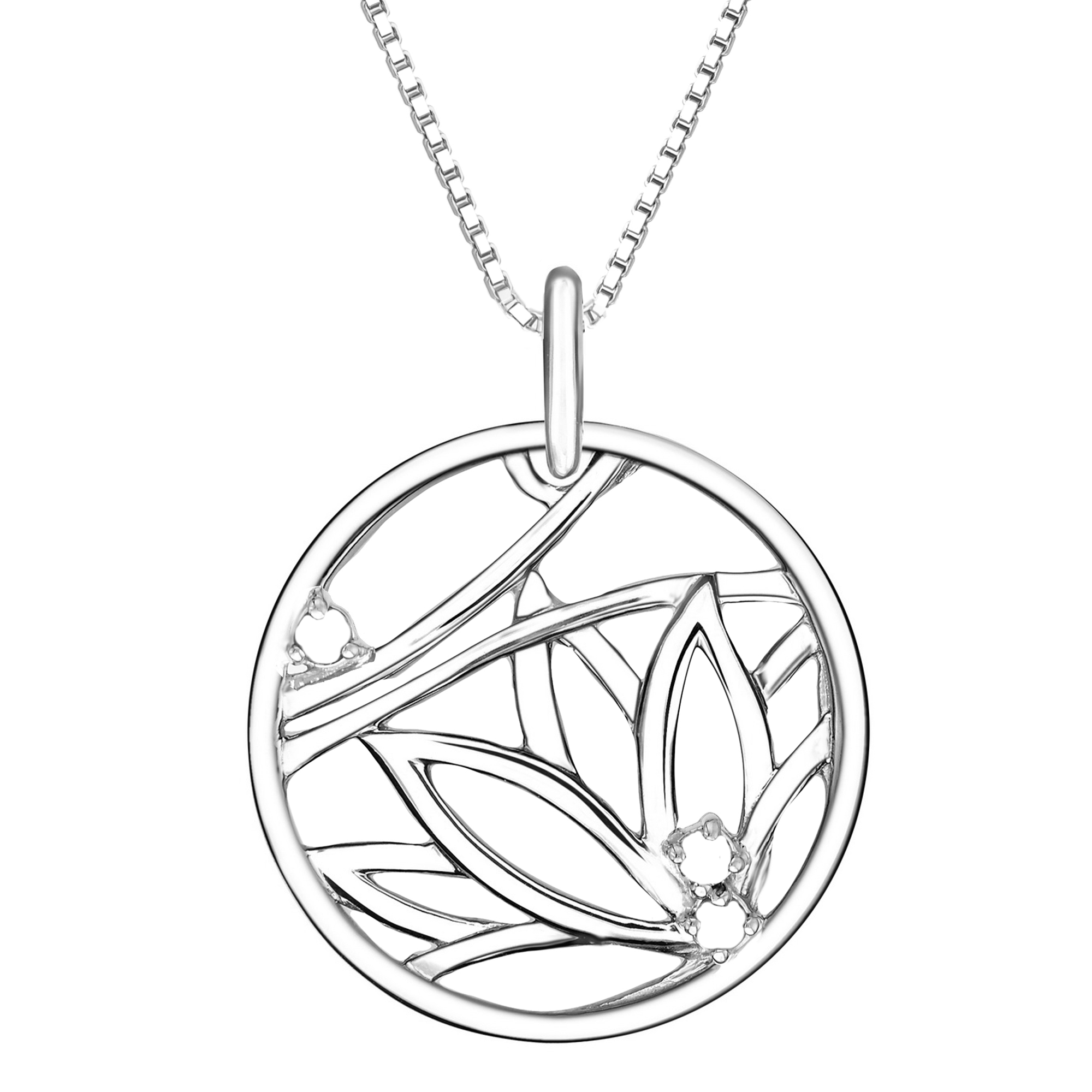 Trail necklace with 3 Specials flowers pendant cast in 18K rose