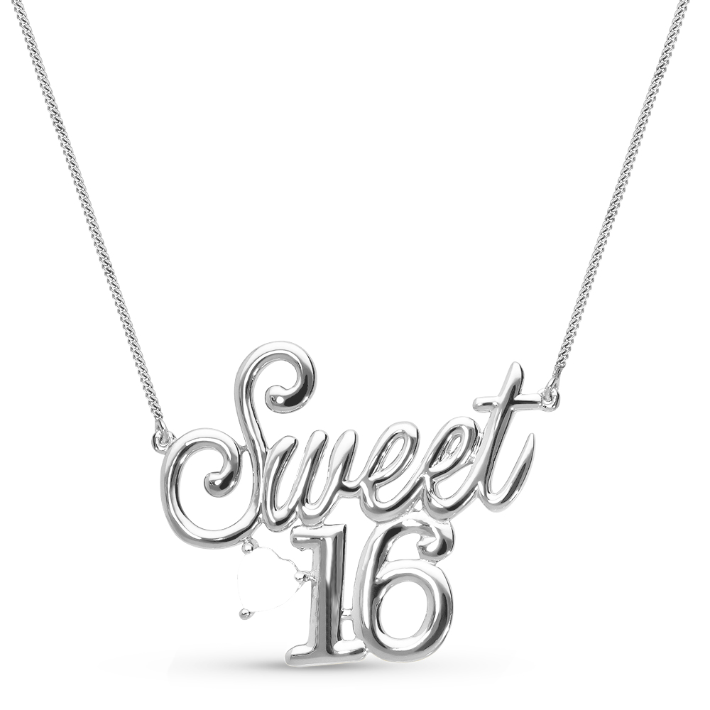 925 Sterling Silver Sweet 16 Sixteen Girls Birthday Pendant Necklace | eBay