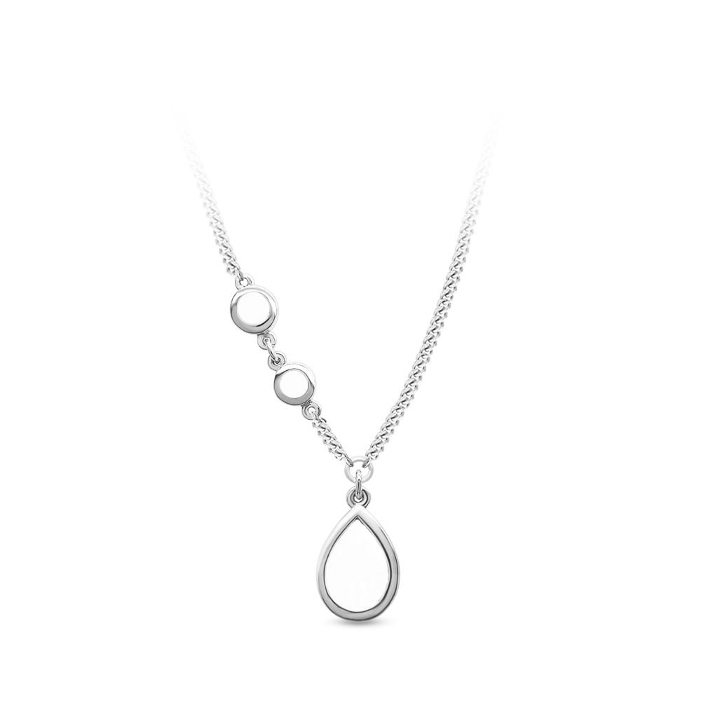 Pear-Shaped Bezel-Set Birthstone with Multi-Shaped Station Pear-Shaped Bezel-Set Birthstone with Multi-Shaped Station